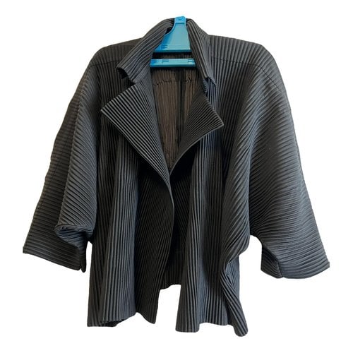 Pre-owned Issey Miyake Tweed Jacket In Black