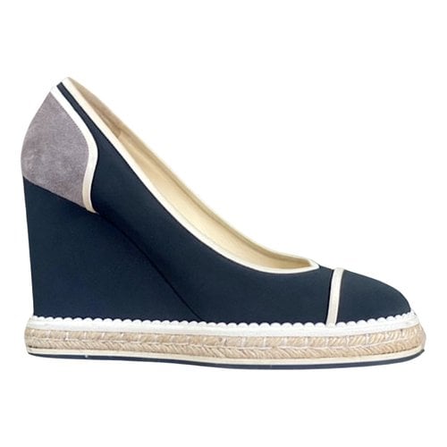 Pre-owned Chanel Espadrilles In Navy