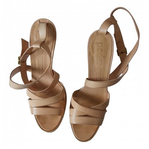 Pre-owned Pedro Garcia Leather Sandal In Beige