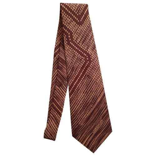 Pre-owned Balenciaga Silk Tie In Brown