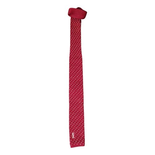 Pre-owned Saint Laurent Wool Tie In Red