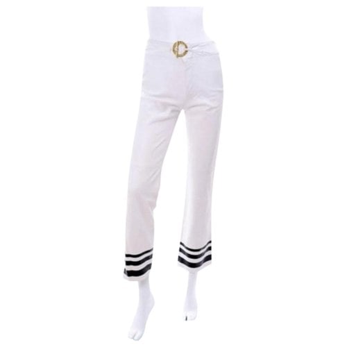Pre-owned Ralph Lauren Leather Trousers In White