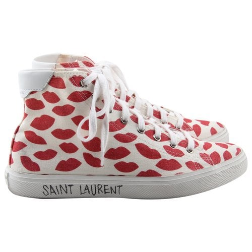 Pre-owned Saint Laurent Cloth Trainers In Multicolour