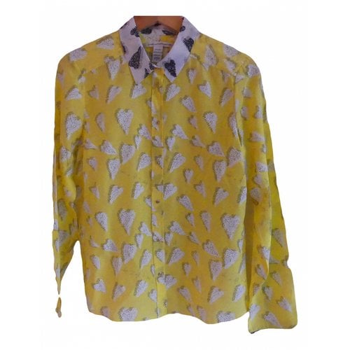Pre-owned Diane Von Furstenberg Silk Shirt In Yellow