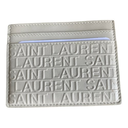 Pre-owned Saint Laurent Monogramme Leather Wallet In Beige