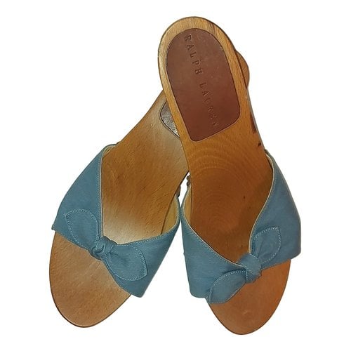 Pre-owned Ralph Lauren Tweed Sandals In Blue