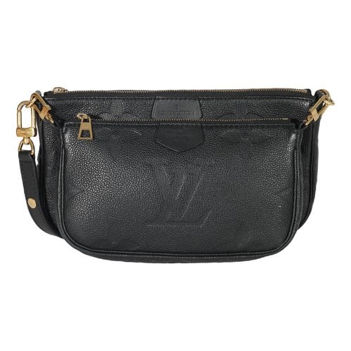 Pre-owned Louis Vuitton Multi Pochette Accessoires Leather Crossbody Bag In Black
