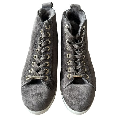 Pre-owned Jimmy Choo Leather Ankle Boots In Grey
