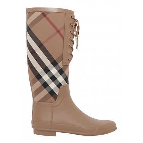 Pre-owned Burberry Wellington Boots In Brown