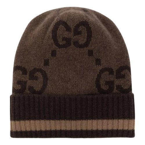 Pre-owned Gucci Cashmere Beanie In Brown