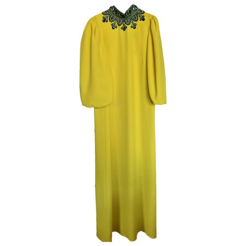 Pre-owned Andrew Gn Maxi Dress In Yellow