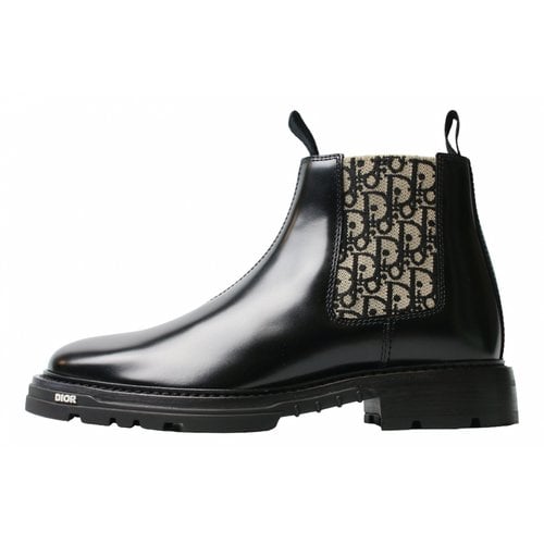 Pre-owned Dior Explorer Ii Leather Boots In Black