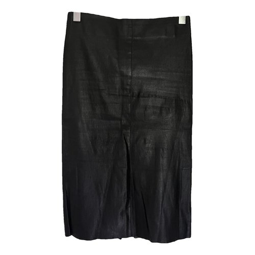Pre-owned Jitrois Leather Mid-length Skirt In Black