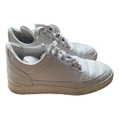 Pre-owned Filling Pieces Leather High Trainers In White