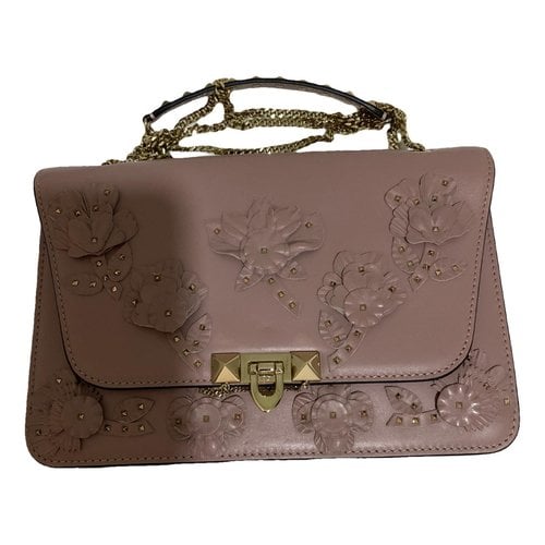 Pre-owned Valentino Garavani Demilune Leather Handbag In Pink