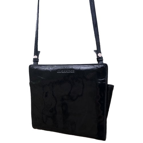 Pre-owned Jil Sander Patent Leather Clutch Bag In Black