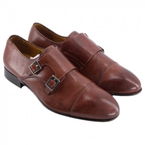 Pre-owned Jag Leather Flats In Brown