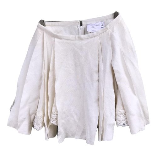 Pre-owned Sacai Skirt In White