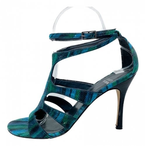 Pre-owned Stuart Weitzman Leather Sandal In Turquoise