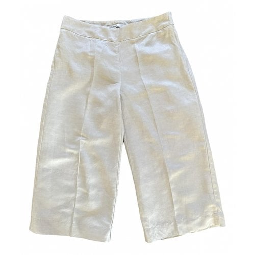 Pre-owned Gentry Portofino Linen Large Pants In Beige