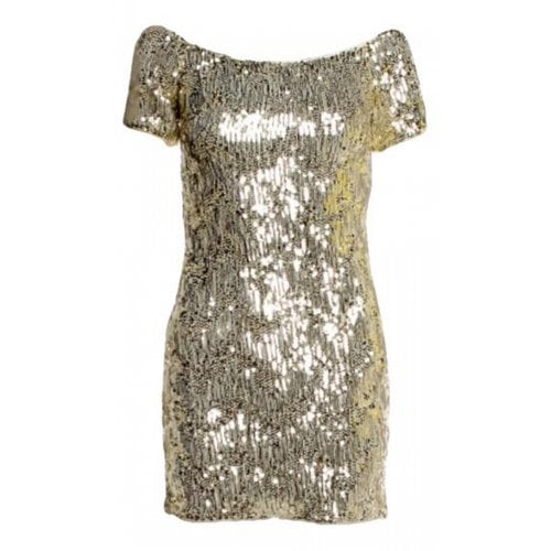 Pre-owned Aidan Mattox Mini Dress In Gold