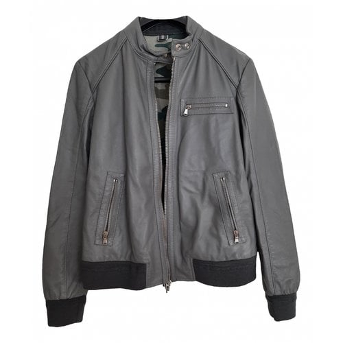 Pre-owned Jacob Cohen Leather Jacket In Grey