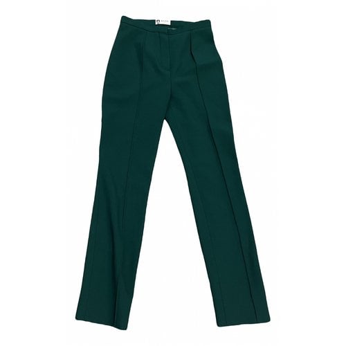 Pre-owned Lanvin Wool Slim Pants In Green