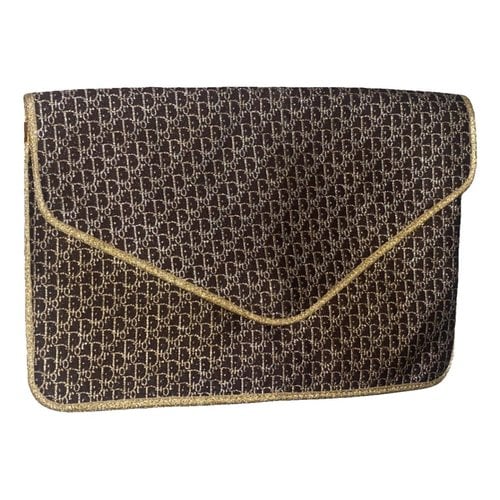 Pre-owned Dior Quake Cloth Clutch Bag In Gold