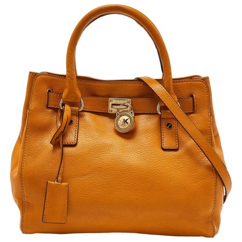 Pre-owned Michael Kors Leather Tote In Orange