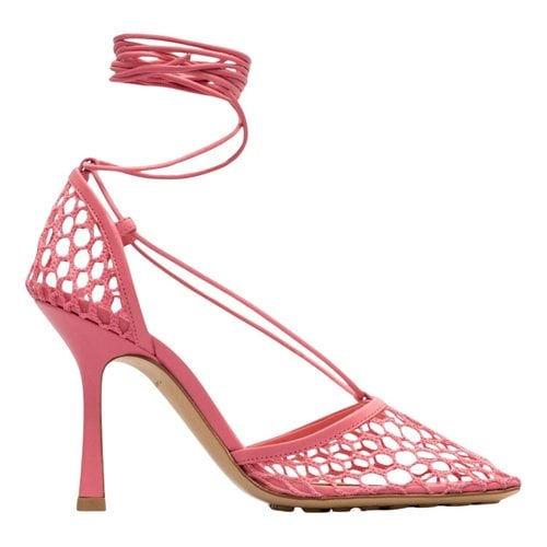 Pre-owned Bottega Veneta Stretch Cloth Sandal In Pink