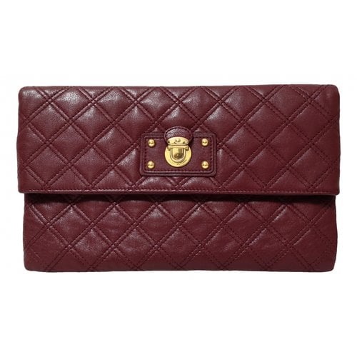 Pre-owned Marc Jacobs Leather Clutch Bag In Burgundy