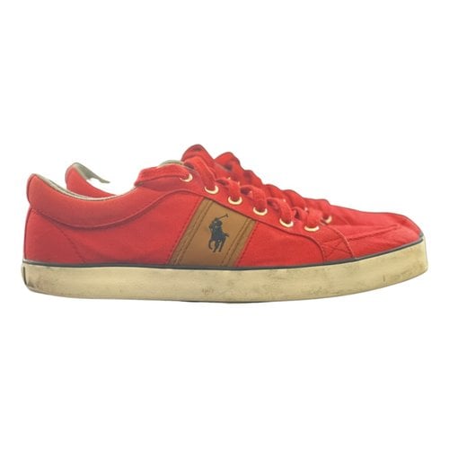 Pre-owned Polo Ralph Lauren Cloth Flats In Red