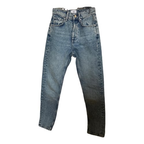 Pre-owned Anine Bing Straight Jeans In Blue