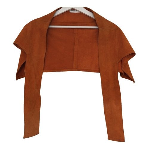 Pre-owned Gerard Darel Leather Knitwear In Orange