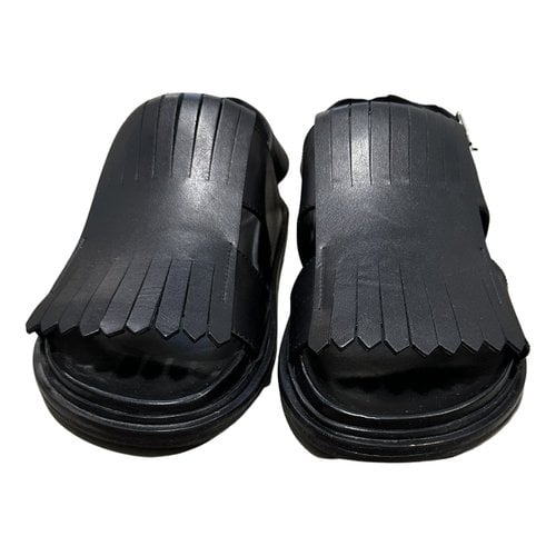 Pre-owned Marni Leather Sandals In Black