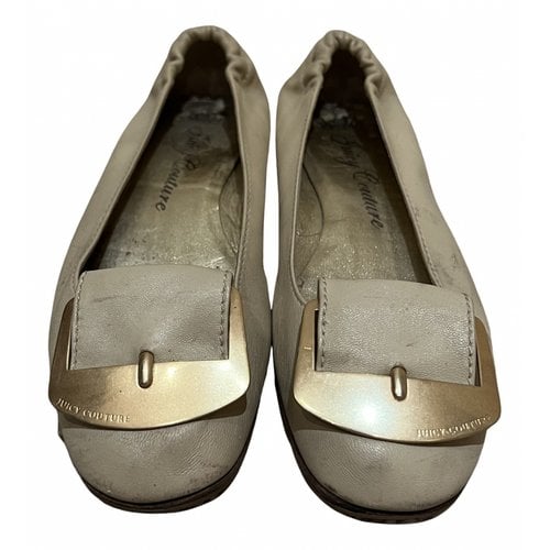 Pre-owned Juicy Couture Leather Flats In Beige