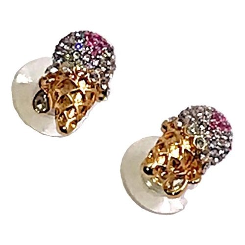 Pre-owned Kate Spade Crystal Earrings In Pink