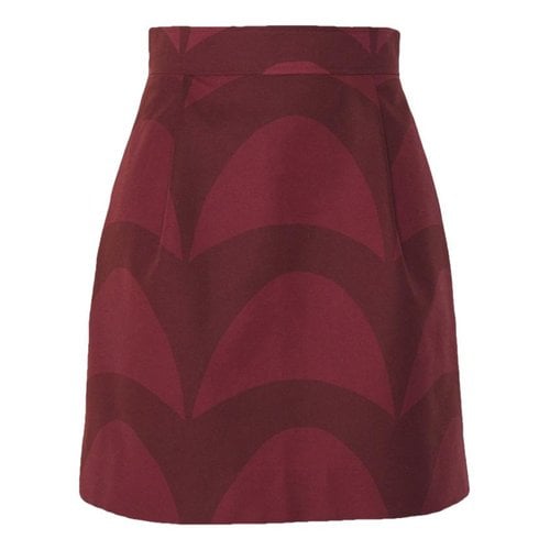 Pre-owned Marimekko Mini Skirt In Burgundy