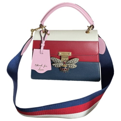 Pre-owned Gucci Queen Margaret Leather Satchel In Multicolour