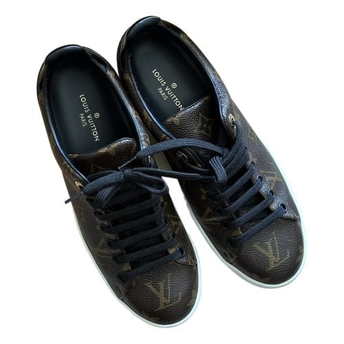 Pre-owned Louis Vuitton Frontrow Leather Trainers In Brown
