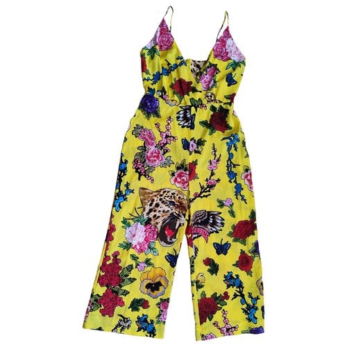 Pre-owned Philipp Plein Silk Jumpsuit In Yellow