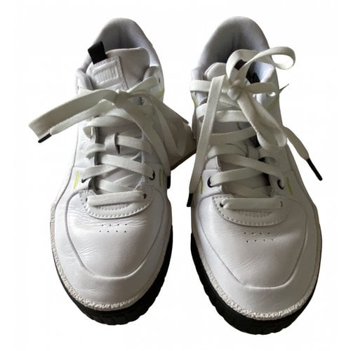 Pre-owned Puma Leather Low Trainers In White
