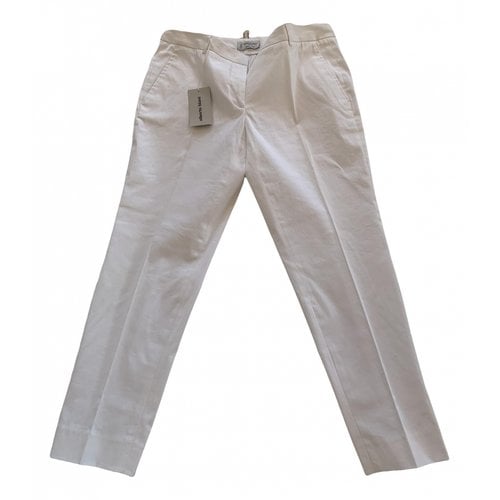 Pre-owned Alberto Biani Slim Pants In White