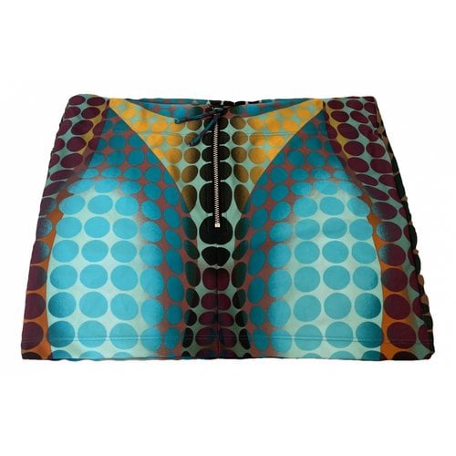Pre-owned Jean Paul Gaultier Mini Skirt In Turquoise