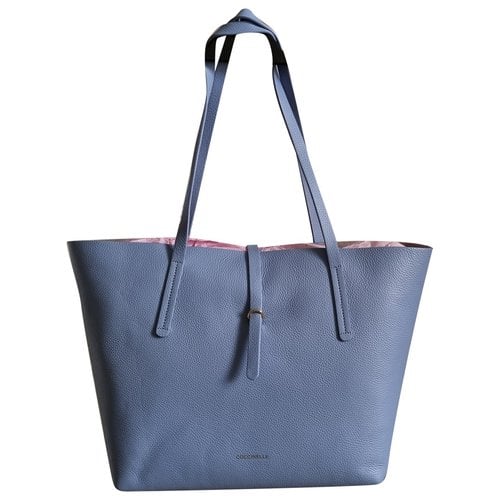 Pre-owned Coccinelle Leather Tote In Blue
