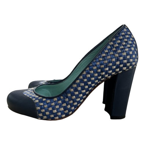 Pre-owned Pollini Leather Heels In Blue