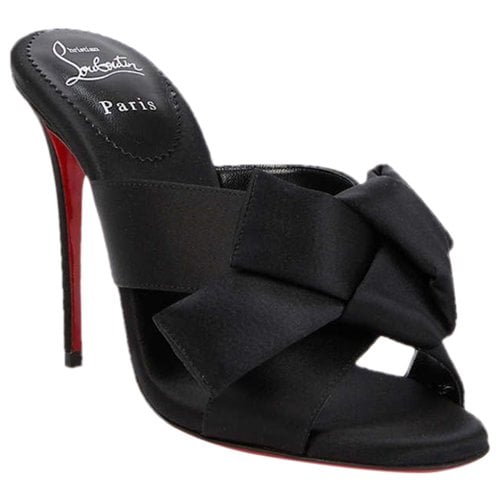 Pre-owned Christian Louboutin Cloth Mules In Black