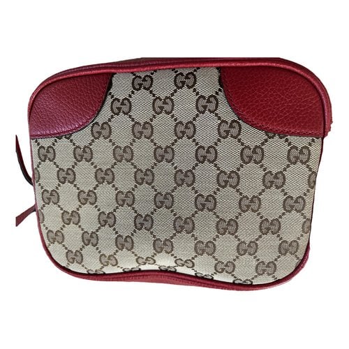 Pre-owned Gucci Bree Leather Crossbody Bag In Red