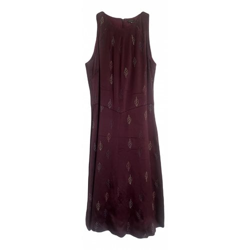Pre-owned Tocca Silk Mid-length Dress In Burgundy