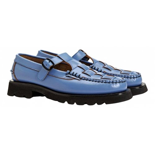 Pre-owned Hereu Leather Flats In Blue
